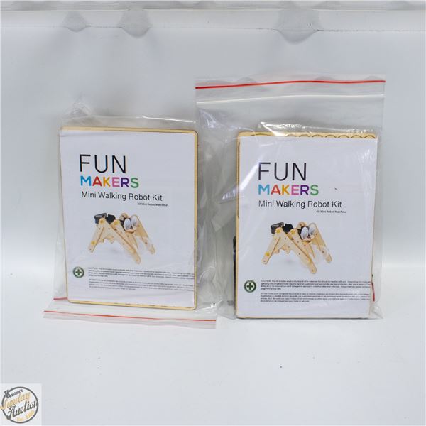 2 WALKING ROBOT BUILDERS KITS W/MOTORS