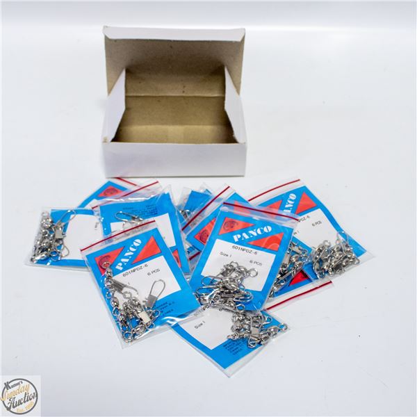 CASE W/12 BAGS OF SWIVELS