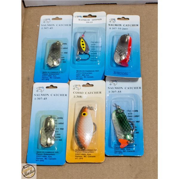 6 ASSORTED FISHING LURES