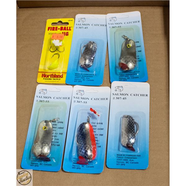 6 ASSORTED FISHING LURES