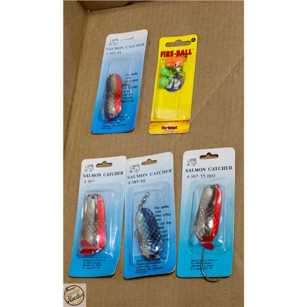 5 ASSORTED FISHING LURES