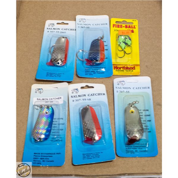 6 ASSORTED FISHING LURES