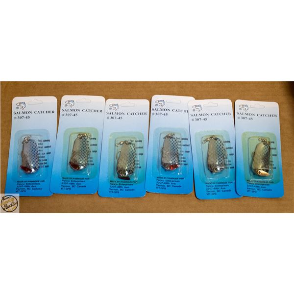 6 X 307-45 BLUE/SILVER SCALE FISHING LURES