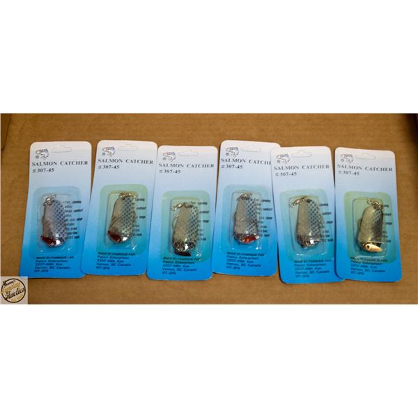 6 X 307-45 BLUE/SILVER SCALE FISHING LURES