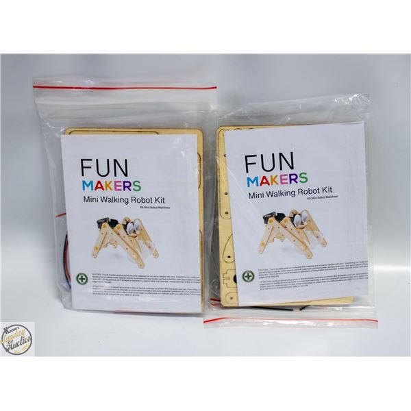 2 WALKING ROBOT BUILDERS KITS W/MOTORS