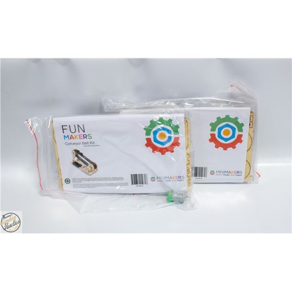 2 CONVEYOR BELT BUILDERS KITS WITH MOTORS