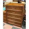 Image 1 : VINTAGE HIGH BOY DRESSER SOLID WOOD- 5 DRAWER