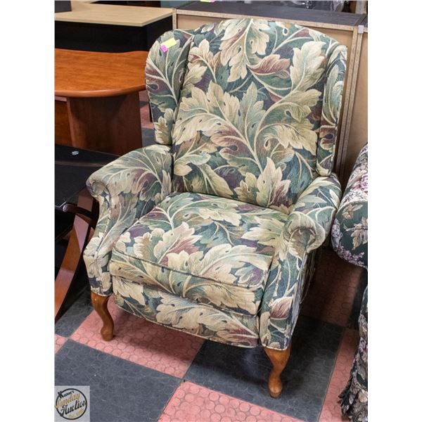 RECLINING WINGBACK ACCENT CHAIR