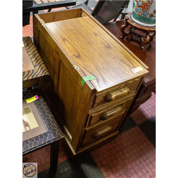 OAK 3 DRAWER FILING CABINET