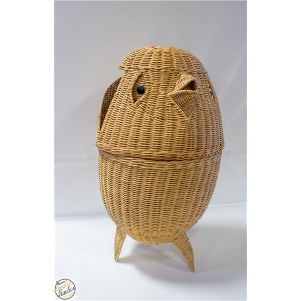 WICKER "BIRD" BASKET LAUNDRY HAMPER