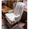 Image 1 : 1980'S FLORAL "BIRCHWOOD" WINGBACK CHAIR