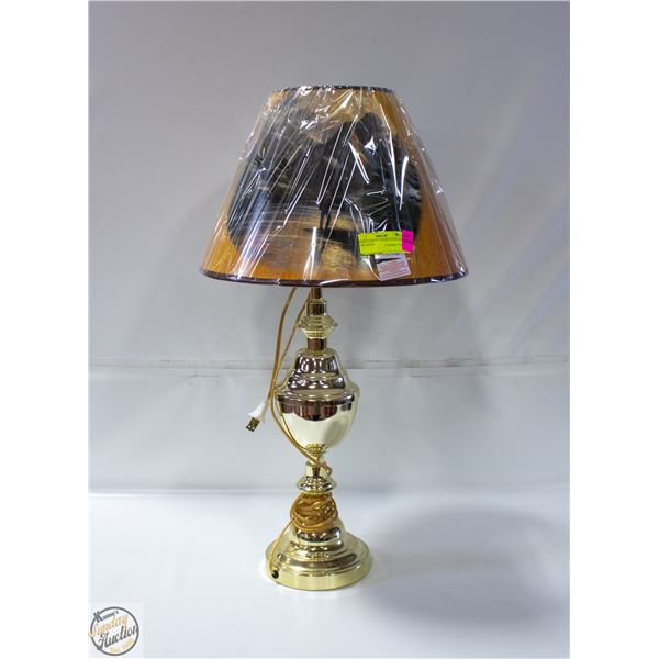 BRASS LAMP WITH THOMAS KINKADE NEW SHADE