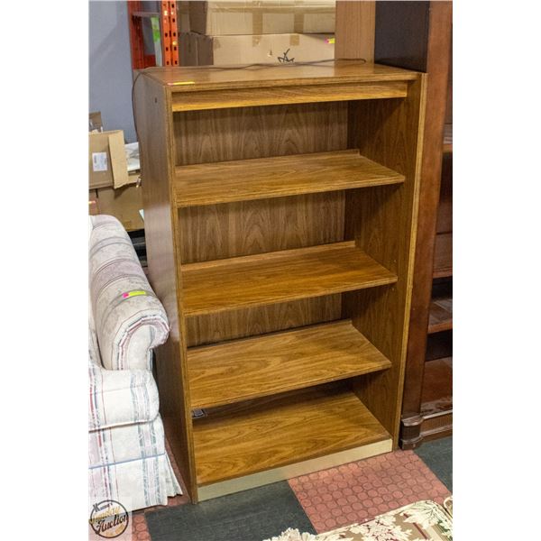VINTAGE 4 SHELF BOOK/ENTERTAINMENT UNIT 52"X30"X