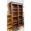 Image 1 : 7FT TALL LIGHTED WOODEN BOOK CASE ORNATE STYLE