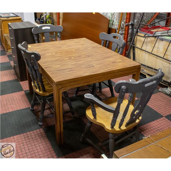 ESTATE SOLID WOOD DINING TABLE WITH 4 SOLID