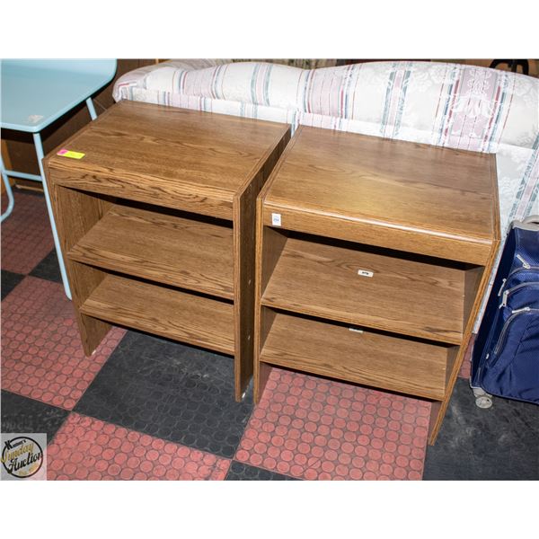 VINTAGE SIDE TABLE BOOK SHELVES 27" X 20" X 16"