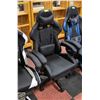 Image 1 : NEW BLACK LEATHERETTE GAMING CHAIR W/FOOT