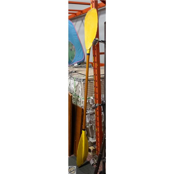 VINTAGE HANDMADE WOODEN 2 SIDED KAYAK PADDLE L-78"