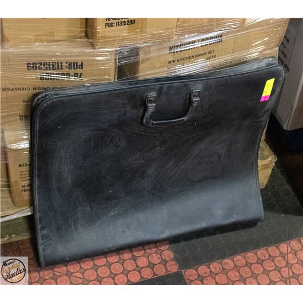 BLACK LEATHER ARTISTS FOLDER PORTFOLIO 21"X26.5"