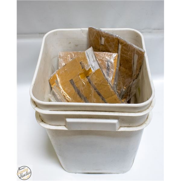 PAIL OF GENUINE KUBOTA METRIC NUTS AND BOLTS