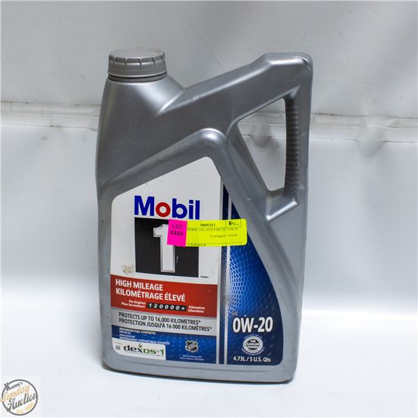4.73L MOBIL OIL SYNTHETIC OW20