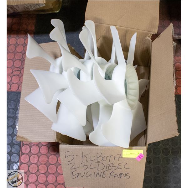 LOT OF 5 KUBOTA 2.3 L DIESEL ENGINE FANS