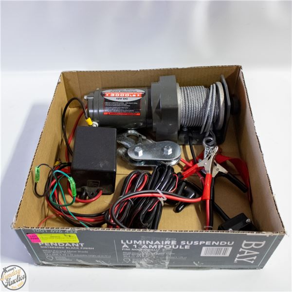 FLAT WITH NEW 3,000 LB., 12 VOLT ELECTRIC