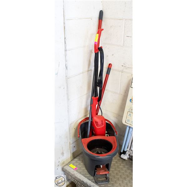 VILEDA SPIN MOP W/BUCKET & STICK VACUUM