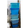 Image 1 : 5 STORAGE TOTES WITH LIDS 63L