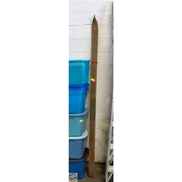 PAIR OF ADULT ANTIQUE WOOD SKI 8FT CANADIAN MADE