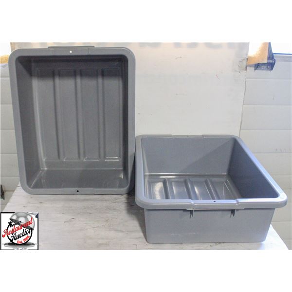 LOT OF 2 RUBBERMAID BUS BINS 6.5" DEEP