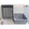 Image 1 : LOT OF 2 RUBBERMAID BUS BINS 6.5" DEEP