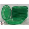 Image 1 : CASE OF 24 GREEN PLASTIC OVAL BASKETS
