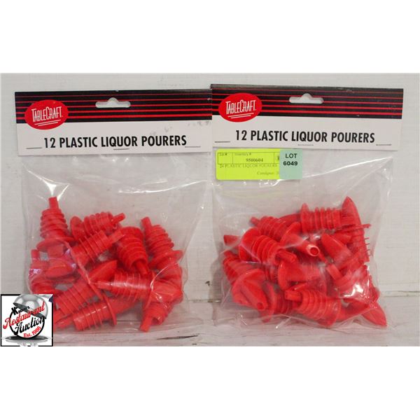 24 PLASTIC LIQUOR POURERS