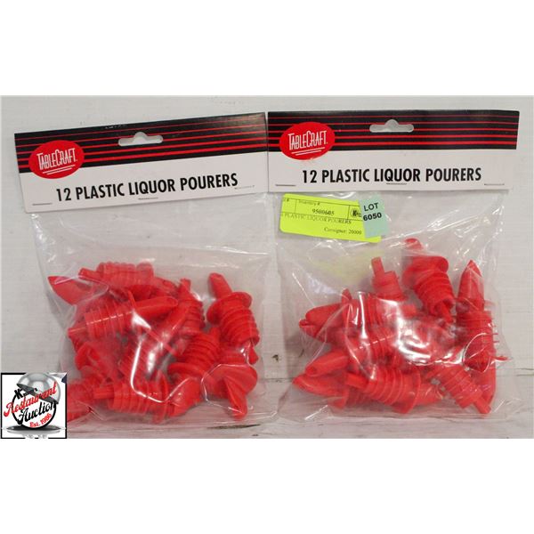 24 PLASTIC LIQUOR POURERS