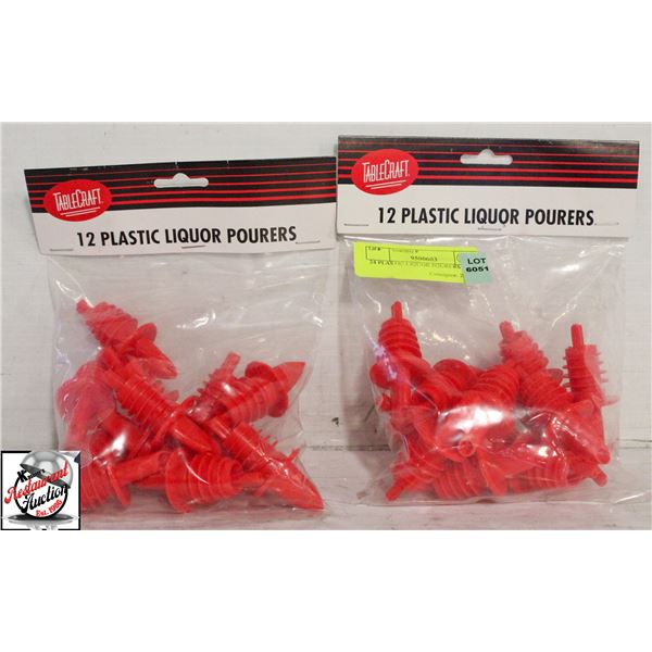 24 PLASTIC LIQUOR POURERS