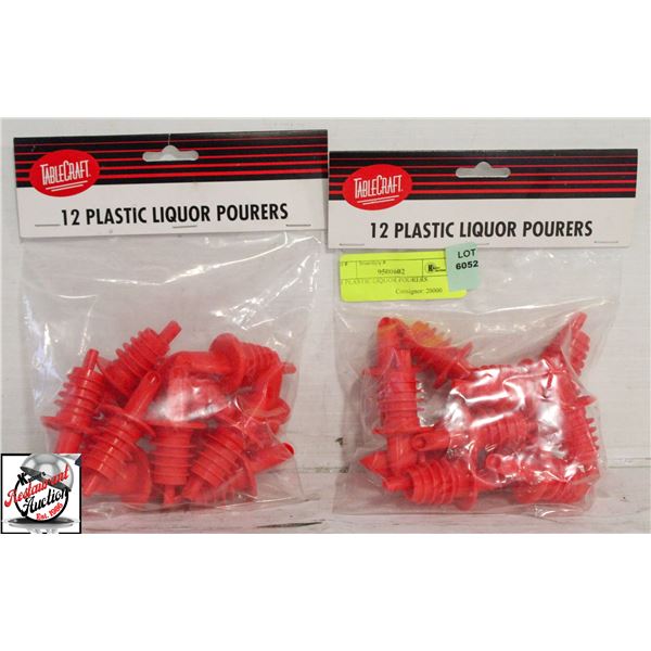24 PLASTIC LIQUOR POURERS