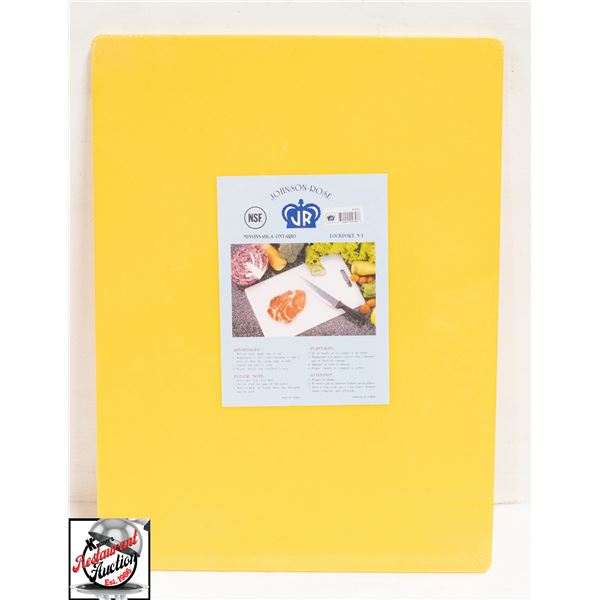 NEW JOHNSON ROSE 18"X24"X1/4" YELLOW CUTTING BOARD