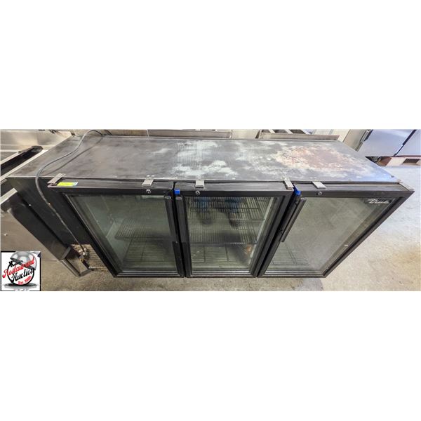 TRUE TRIPLE GLASS DOOR BACK BAR COOLER