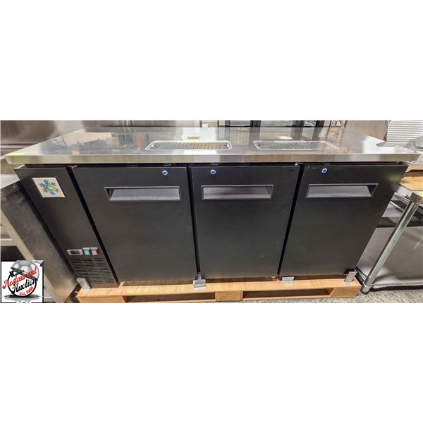 NEW 73" S/S SOLID DOOR BACK BAR W/ DRAFT TOWER