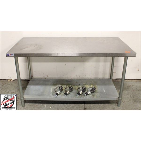 BAILIFF SEIZURE: 60" X 30" X 33" S/S WORK TABLE