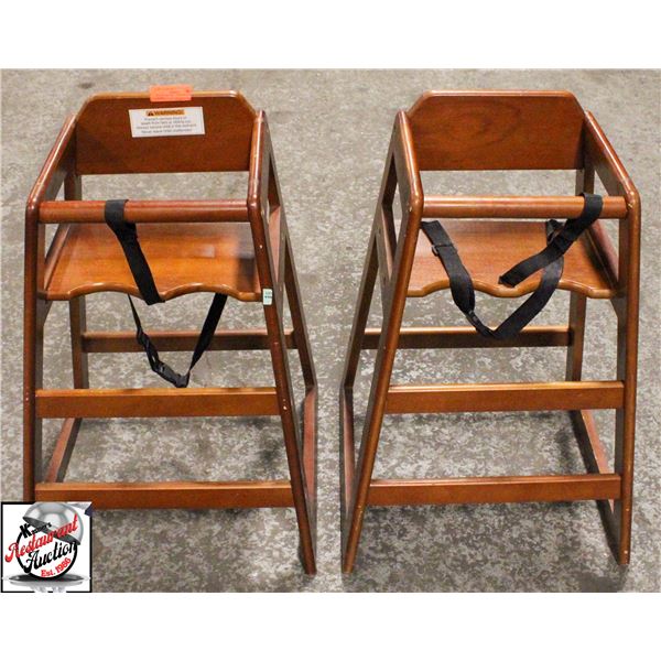 BAILIFF SEIZURE: 2 WOODEN HIGH CHAIRS
