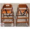 Image 1 : BAILIFF SEIZURE: 2 WOODEN HIGH CHAIRS
