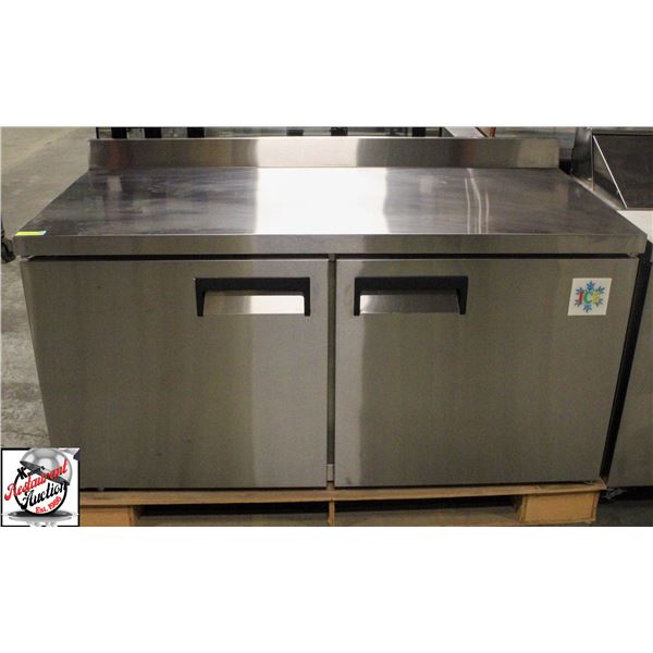 NEW 60" S/S UNDER COUNTER FREEZER