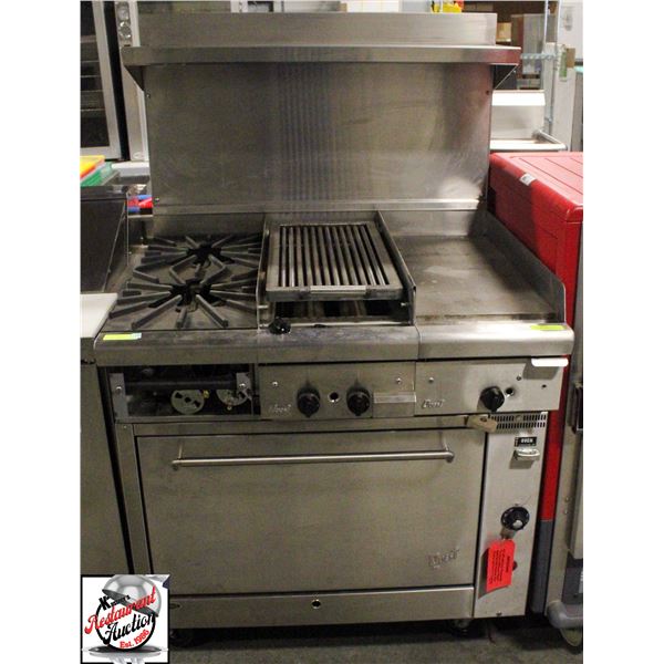 QUEST NATURAL GAS RANGE W/ 2 BURNERS, 12" GRIDDLE,