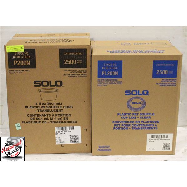 BOX OF 2500 SOLO 2 OZ  TRANSLUCENT PLASTIC CUPS