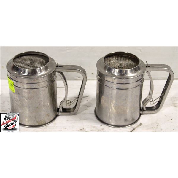 LOT OF 2 FLOUR SIFTERS