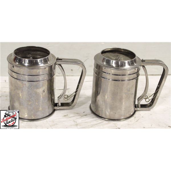 LOT OF 2 FLOUR SIFTERS