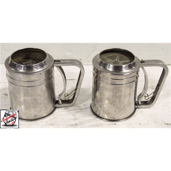 LOT OF 2 FLOUR SIFTERS