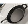 Image 2 : NEW 10" CAST IRON FRYING PAN W/ HELPER HANDLE